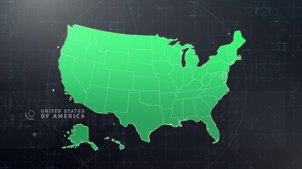 Digital Tech America Map Front View