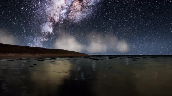 Milky Way Galaxy Over Tropical Island alt