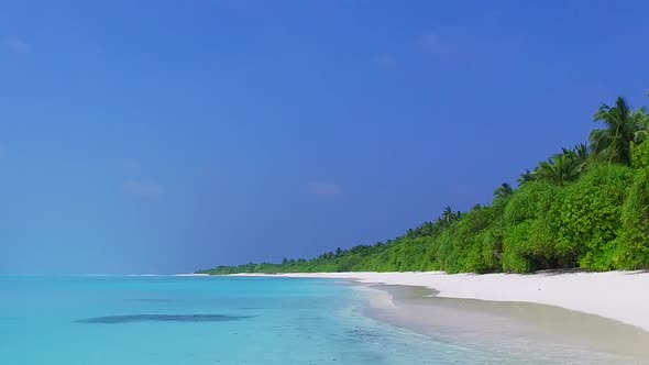 Empty seascape of shore beach by lagoon with sand background near sandbank