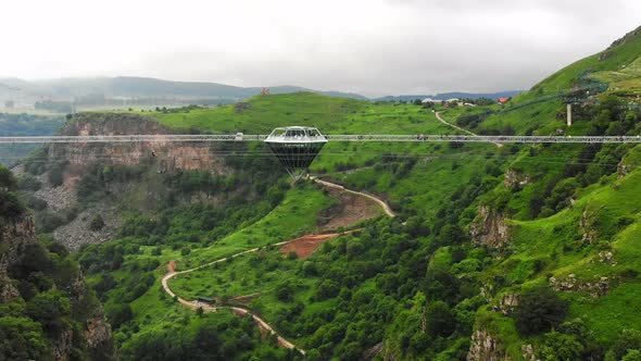 Glass Bridge Over Dashbashi Canyon (Zoom In View)