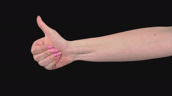 Woman's Hand Shows the Class with Her Fingers on a Transparent Screen