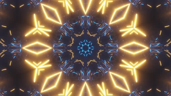 Futuristic Digital Technological Abstract Bright Kaleidoscope