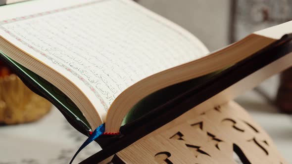 Quran Book Closeup Praying Islamic Religion