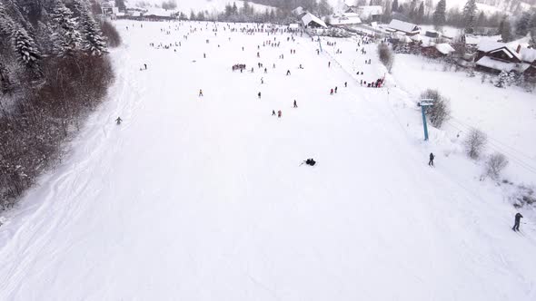 Aerial View of Ski Slope