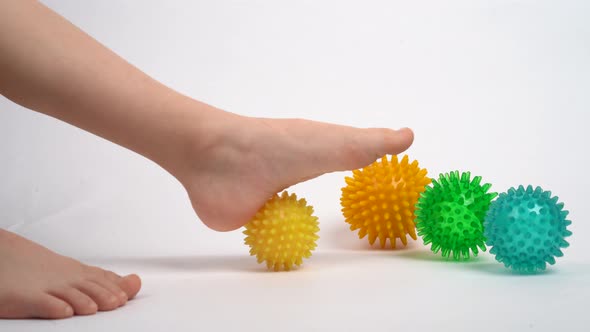 Prevention of Children's Flat Feet and Valgus of the Foot Exercises with Massage Balls