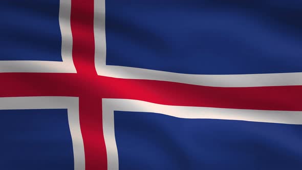 Iceland Windy Flag Background 4K