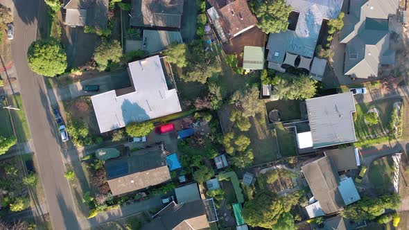 Houses in Suburban Australia Aerial View of Typical Streets and Neighbourhood