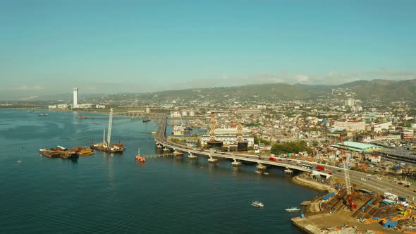 Modern City of Cebu with Skyscrapers and Buildings Philippines