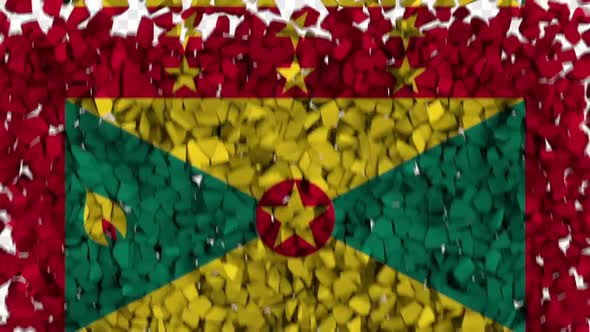 Grenada Flag Breaking Rocks Transition alt