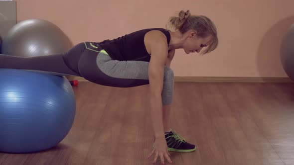 Caucasian Sportswoman Stretch After Exercise