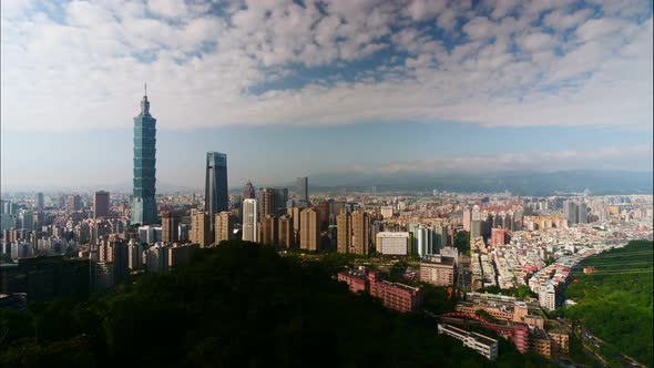 Beautiful building of Taipei city in Taiwan