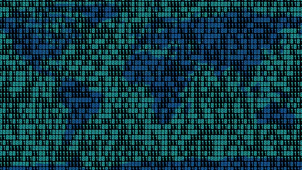 Binary code. Zeros and ones  in the form of a map of the world.