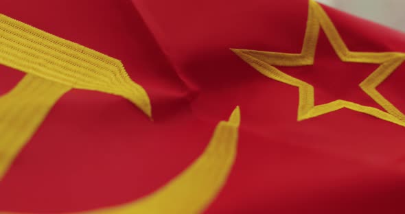 Soviet Russia flag of communism with hammer and sickle