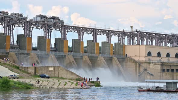 Discharge Water From the Dam of Hydroelectric Plant