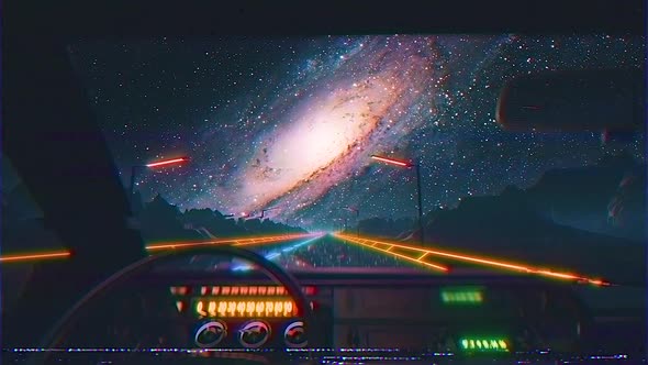 Psychedelic Synthwave Galaxy Space VJ Loop