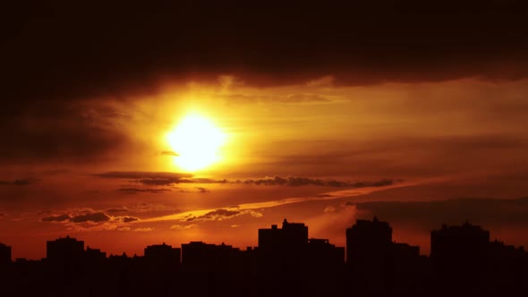 Timelapse of sunset over the city