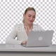 Businesswoman working on modern laptophaving, Alpha Channel - VideoHive Item for Sale