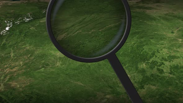 Magnifying Glass Finds Guiyang City on the Map alt