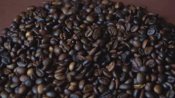 Fragrant fried grains sprinkle falling on the table