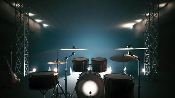 StageDrum Set Equipment In Studio No People alt