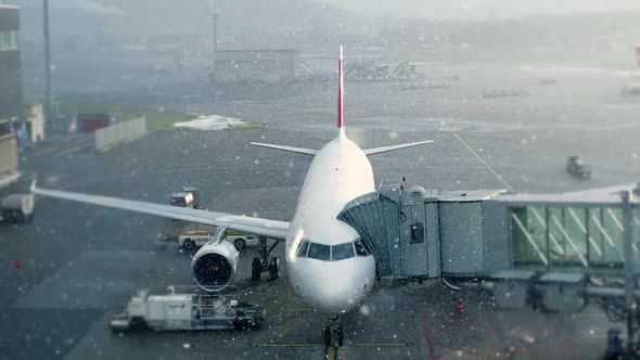 Commercial Passenger Aircraft Plane Standing at Airport alt
