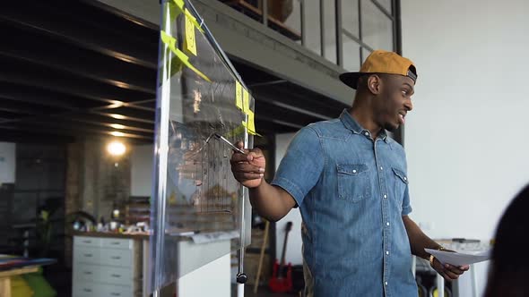 African Hipster Man Presenting New Business Plan