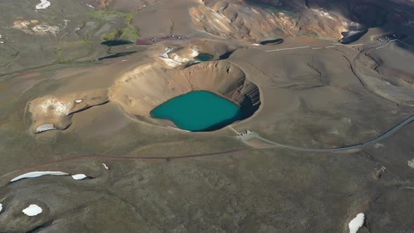 Volcanic Krafla Lake in Iceland