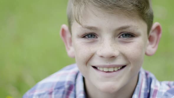 Boy smiling cheerfully, portrait