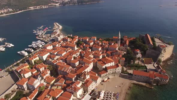 Roofs of the Old Town of Budva in the Bay