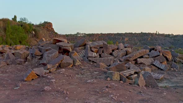 There Are Large Piles of Boulders on the Territory of the Mine