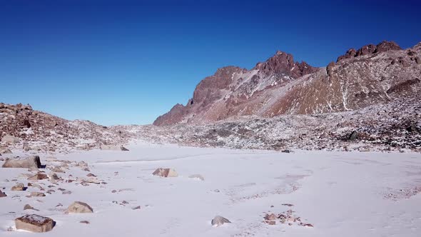 High Rocks Covered with Snow