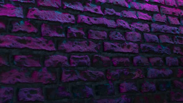 Empty Brick Wall with Neon Light Copy Space