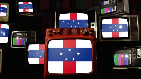 Former Flag of the Netherlands Antilles (1986–2010) on Retro TVs.