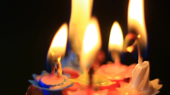 Candles on Black Background