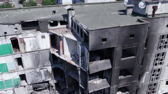 Multistorey Building Bombed During the War in Ukraine