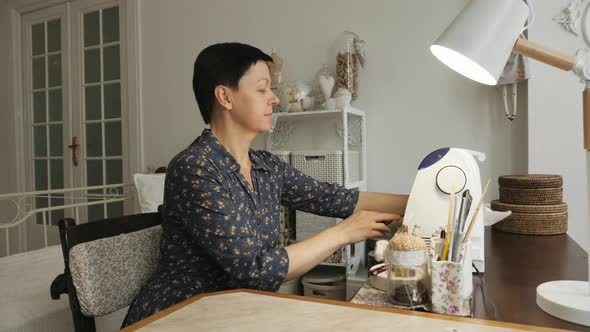 Woman working in her studio