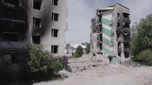 War in Ukraine  Destroyed Building in Borodyanka Bucha District