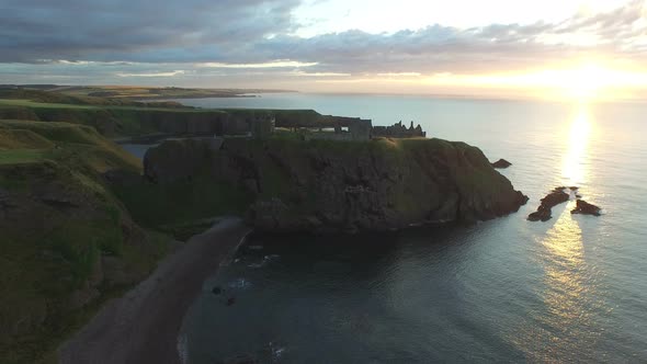 Aerial view of the Dunnottar Castle