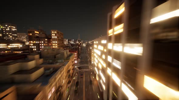 Beautiful Aerial Drone Hyperlapse View of Urban Modern City alt