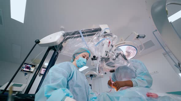 Neurosurgical procedure in operating room