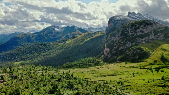 Passo Falazarego near Sass de Stria from above, Dolomites