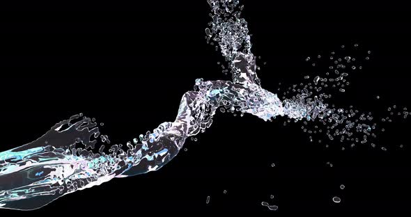 Liquid Drops and Splashes Twirl Realistic alt