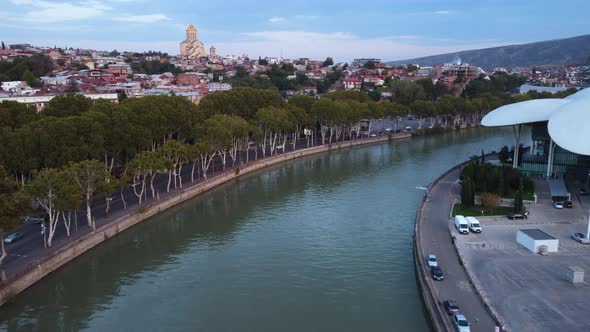 Traffic By The River In The Evening