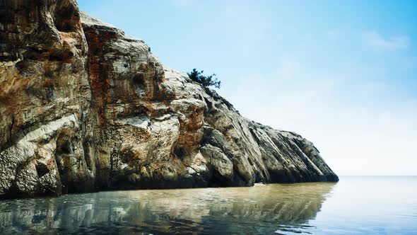 Sea and Steep Rugged Cliffs