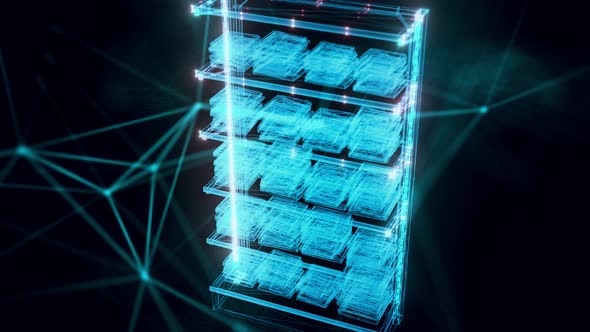 Market Shelf Towels Hologram Close Up 4k alt