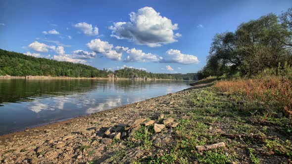 Time lapse beautiful Czech landscape with river.