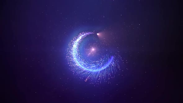 Blue Glowing Space Trail Stars Moving Loop Background