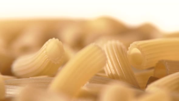 Type of Italian Pasta, Background, White, Rotation, Close Up