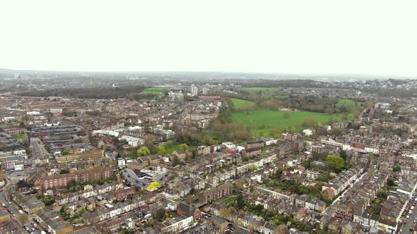 Top view of the houses in London