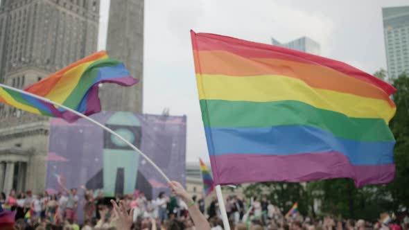 Equality Parade on the Streets of Warsaw Poland